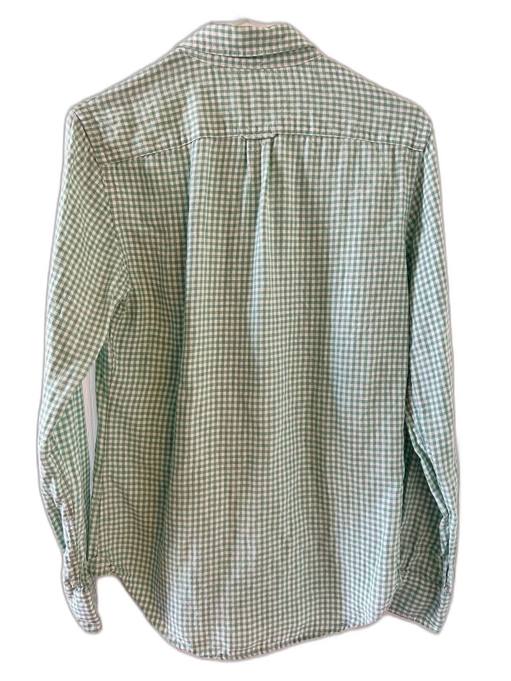 Club Monaco Men's Linen Gingham Button Down Shirt Size Small Slim Fit - Picture 4 of 6